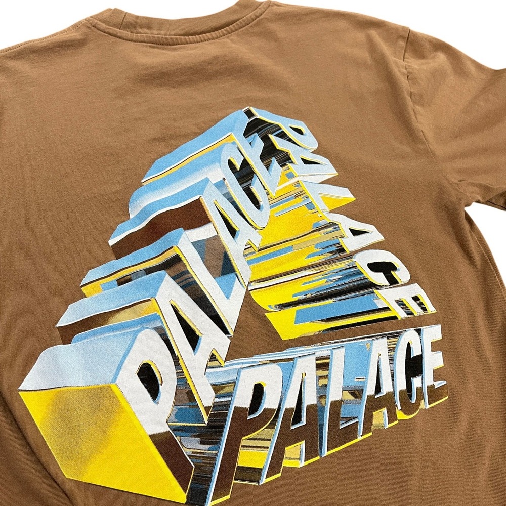 SS23 Palace Tri-Chrome Mocha T-Shirt Mens Size Small Tan Graphic Tee Small - Picture 8 of 8